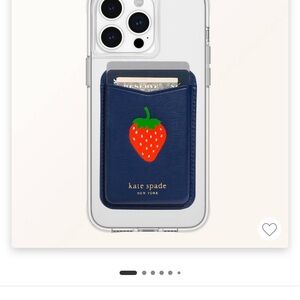 Kate Spade Blue Card Holder with Red Strawberry